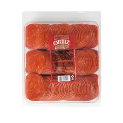 Domingo Ortiz sliced and packaged chorizo from Pamplona. 750 grams