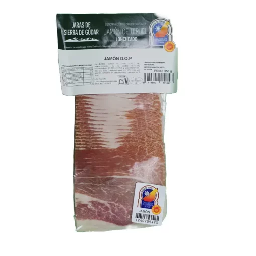 jaras de sierra gudar teruel serrano ham in plastic packaging 350 grams