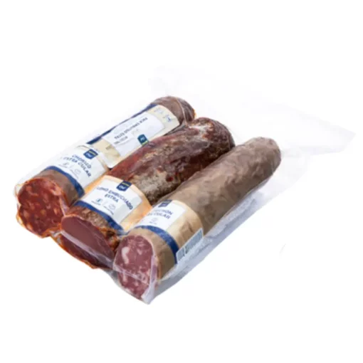 Combination of cured chorzo, cured salchichón and cured tenderloin. 1 kilo