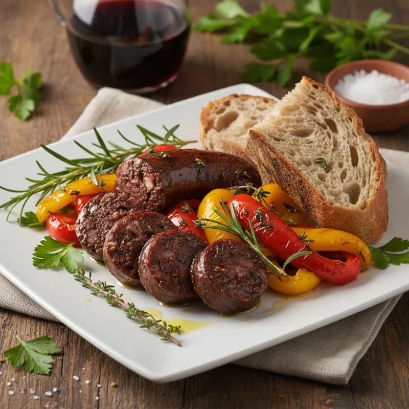 Santa Rosalía Wagyu Blood Sausage (350g) 3 wagyu blood sausage served