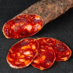 Acorn fed Iberian Chorizo Cular partially sliced