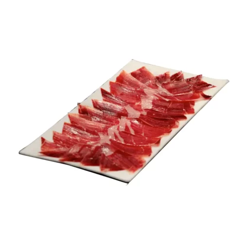 Joselito Iberian bellota ham gran reserva in displayed on white plate