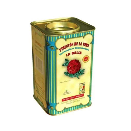 Tin of hot La Dalía paprika from Spain. 800g
