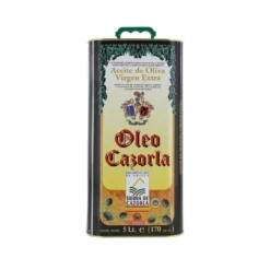 Oleo Cazorla Extra Virgin Olive Oil in tin with plastic handle. 5 litres