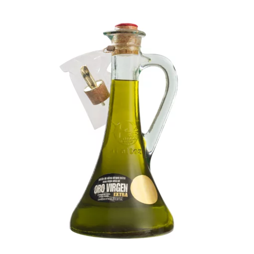 Oleo Cazorla Extra Virgin Olive Oil in bottle with dispenser and handle. 500 ml