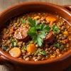 Gourmet pardina lentils with chorizo