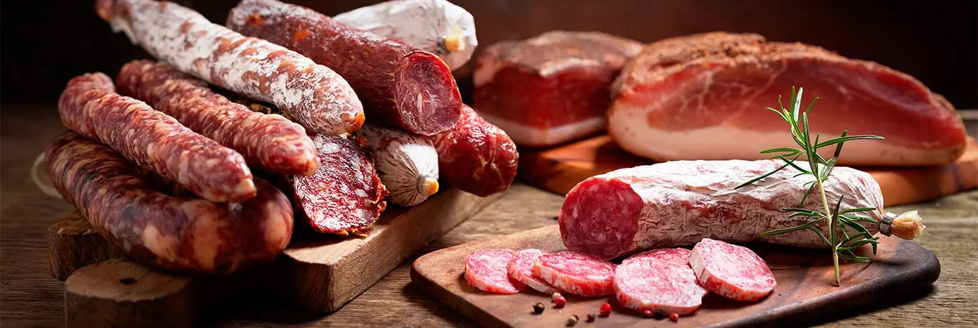 Spanish charcuterie meats on a board