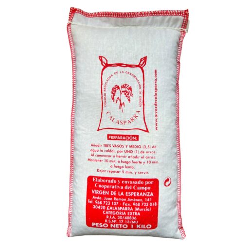 Calasparra Round Grain Rice Extra in cloth sack 1kg