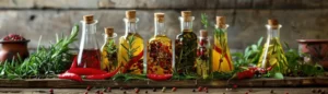 A selection of gourmet spanish olive oils and vinegars