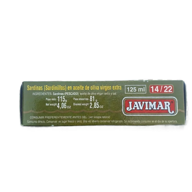 Javimar Sardines in EVOO 14/22 Pieces (81g) 3 Javimar Sardines in EVOO 14/22 Pieces (81g) - Image 3