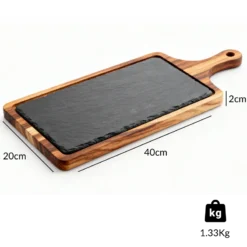 Acacia Wood & Slate Charcuterie Board