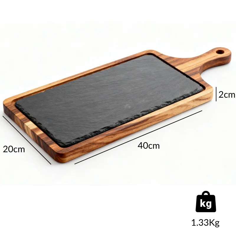 Acacia Wood & Slate Charcuterie Board 1 Acacia Wood & Slate Charcuterie Board